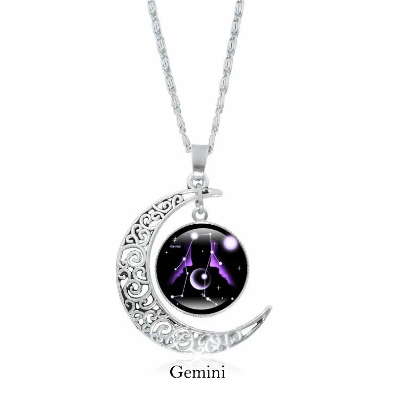 Mythstone 12 Constellations of the Zodiac Moon Protection Necklace Chain Pendant - Image 5