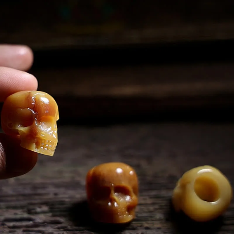 Mythstone Tibetan Camel Bone Skull The Lord of the Corpse Forest Protection Necklace Pendant - Image 10