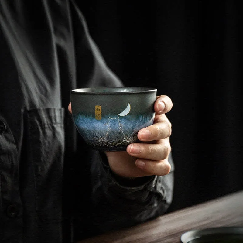 Mythstone Ceramic Teacup Lovely Cat Black Tea Cups 140ml - Image 4