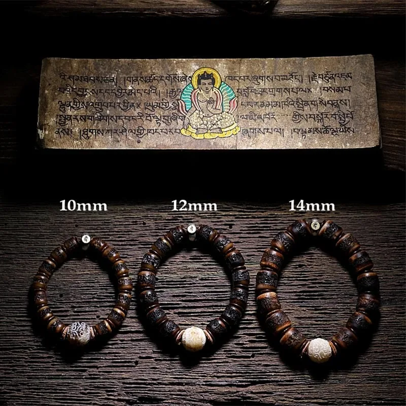 Mythstone 925 Sterling Silver Chinese Zodiac Natal Buddha Handmade Tibet Yak Bone Strength Bracelet - Image 7