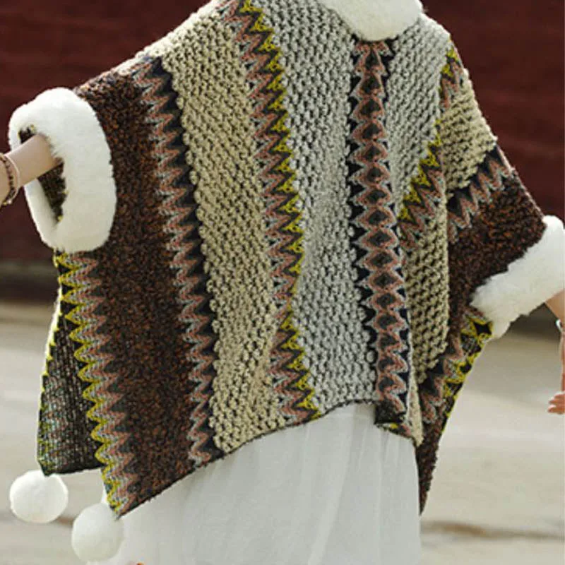 Mythstone Tibetan Multicolored Striped Shawl Winter Cozy Travel Scarf Wrap - Image 9