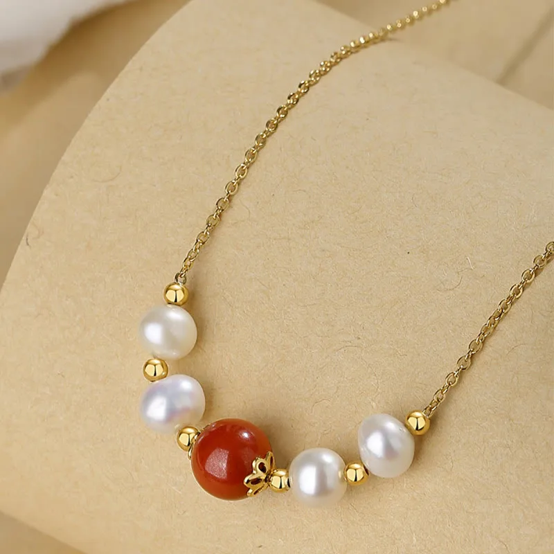 Mythstone 925 Sterling Silver Pearl Cinnabar Sincerity Healing Bead Chain Necklace Pendant - Image 7