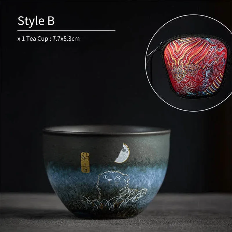 Mythstone Ceramic Teacup Lovely Cat Black Tea Cups 140ml - Image 8