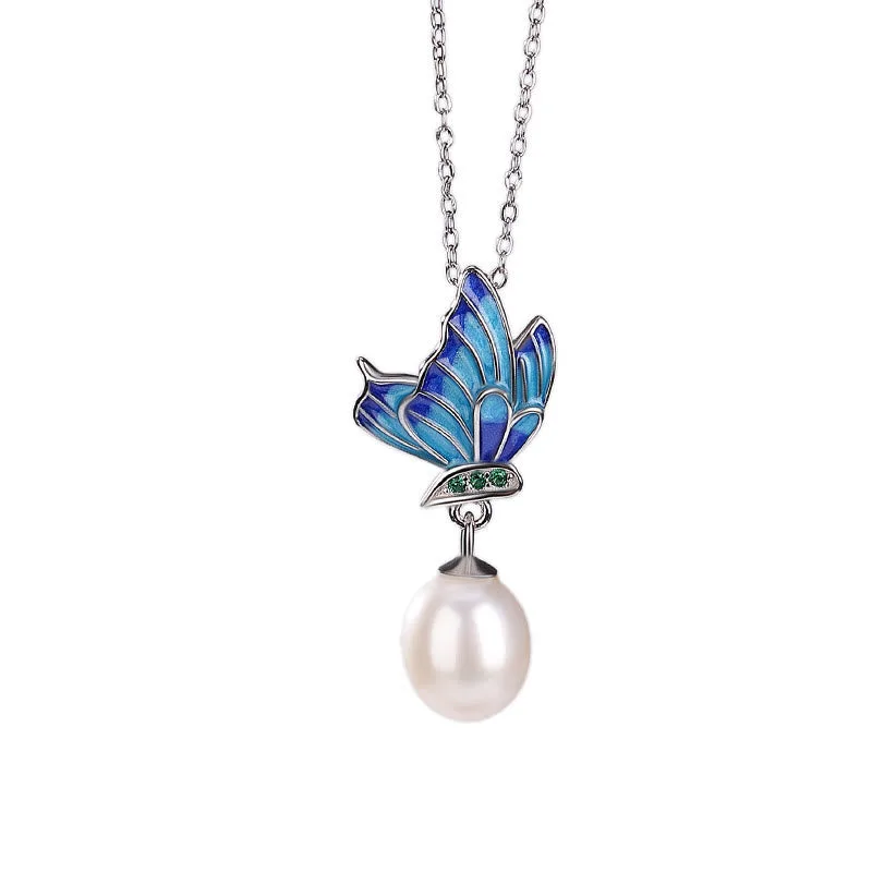 Mythstone 925 Sterling Silver Pearl Butterfly Healing Necklace Pendant Earrings Ring - Image 6