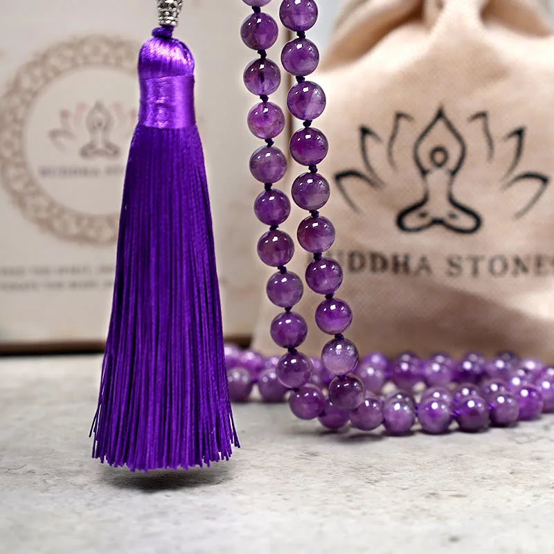 Mythstone Tibetan 108 Mala Beads Necklace Yoga Meditation Prayer Beads Necklace - Image 5