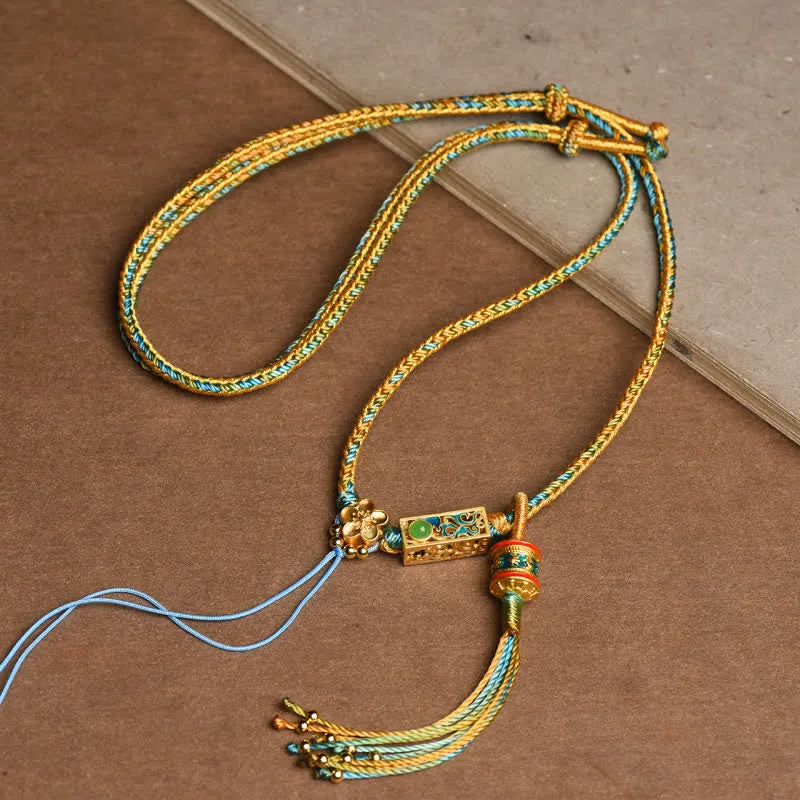 Mythstone Colorful String Copper Wealth Necklace Pendant - Image 5