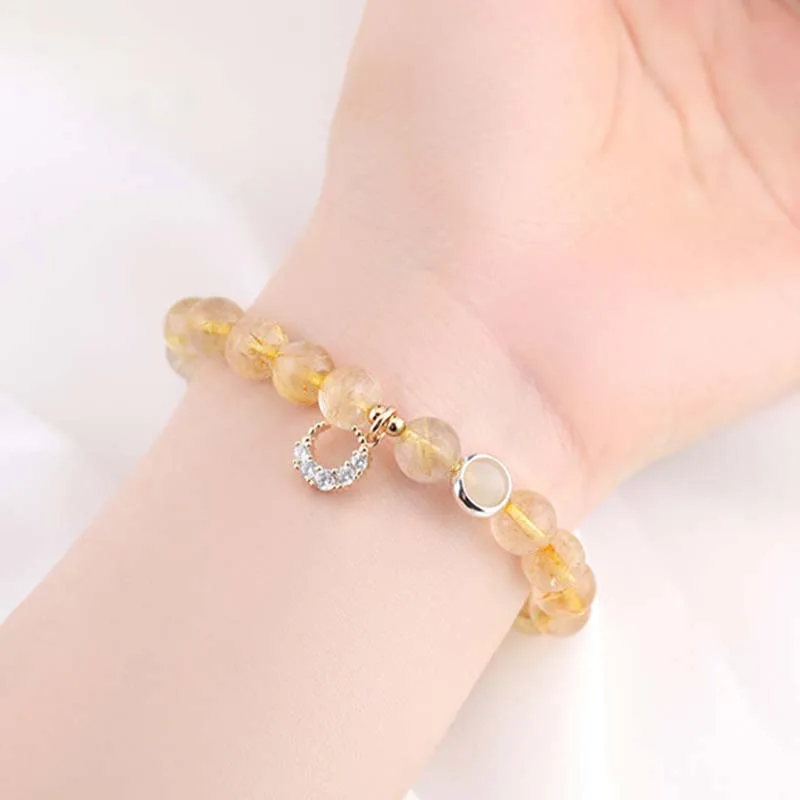 Citrine Luck Protection Moon Charm Bracelet - Image 5