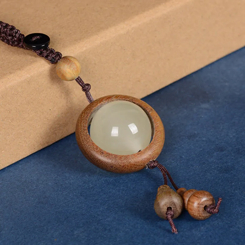 Mythstone Red Sandalwood Ebony Wood Green Sandalwood Luminous Lucky Bead Gourd Peace Key Chain - Image 16