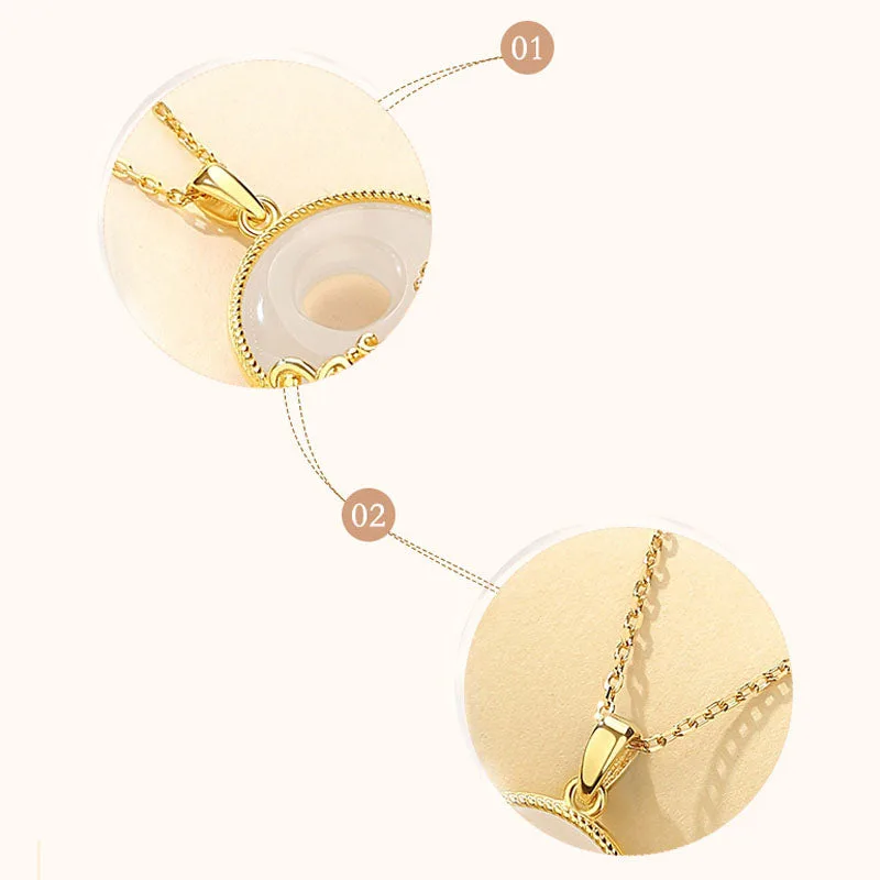 Mythstone - 925 Sterling Silver Chalcedony Koi Fish Peace Buckle Ocean Waves Wealth Necklace Pendant - Image 7