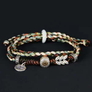 Mythstone 925 Sterling Silver Swastika Wheat Pattern Handmade Luck Bracelet