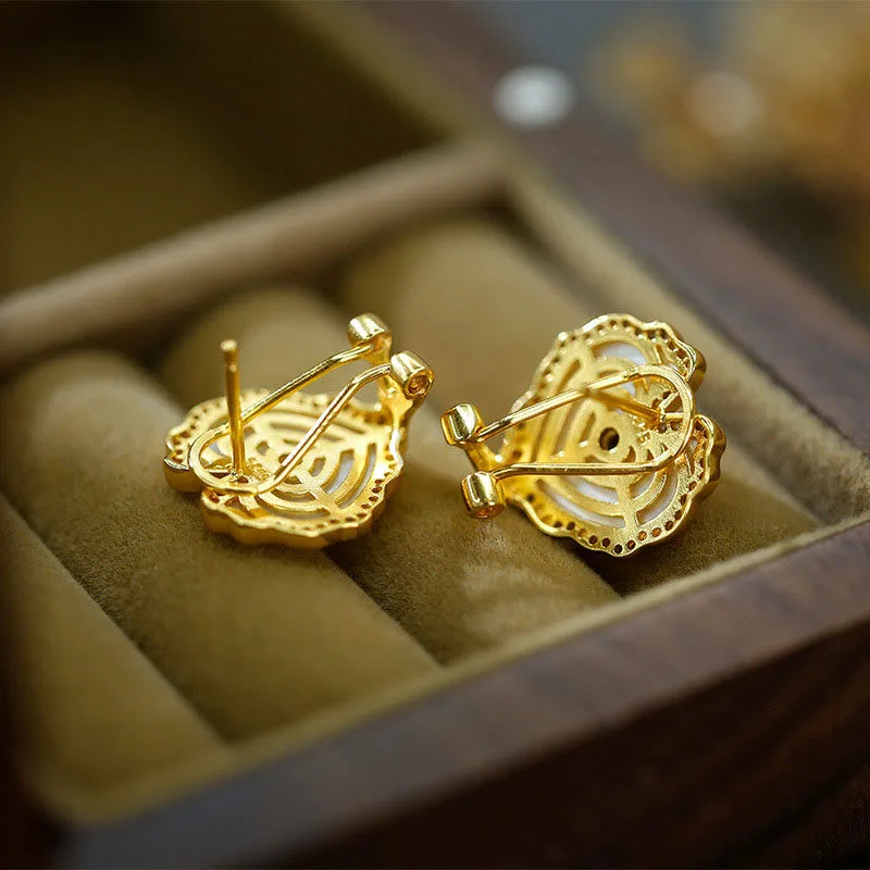 Mythstone 925 Sterling Silver Love Heart Tridacna Stone Red Agate Lazurite Blessing Earrings Necklace Jewelry Set - Image 9