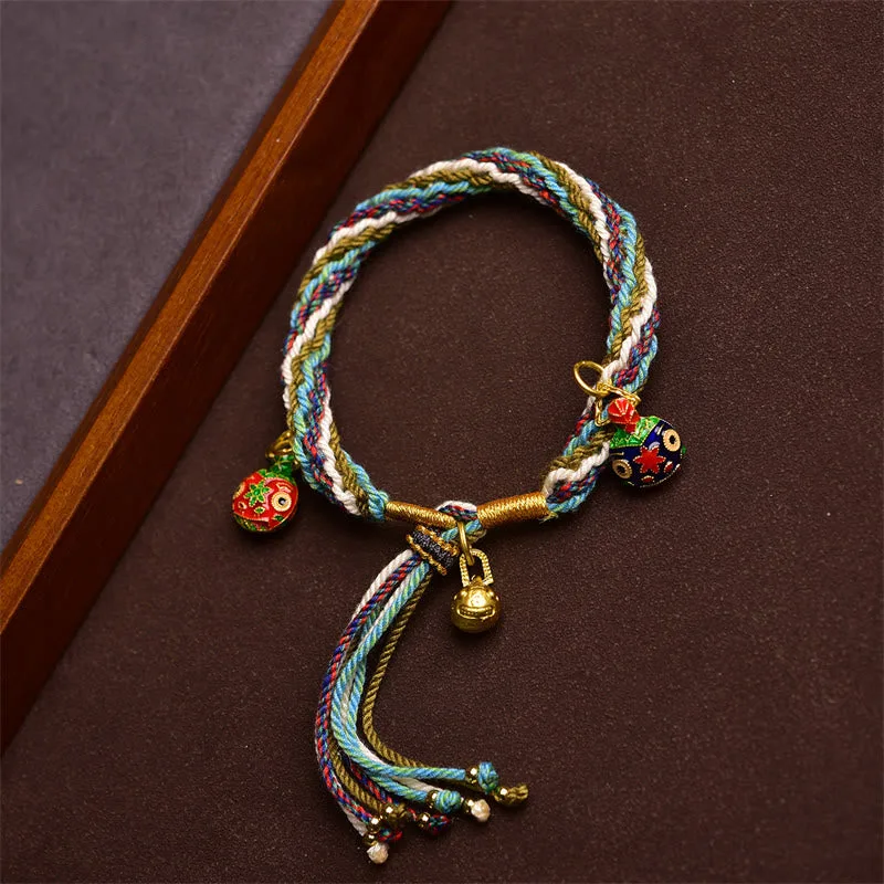 Mythstone Handmade Gold Swallowing Beast Family Healing Reincarnation Knot Braid Bracelet - Image 4