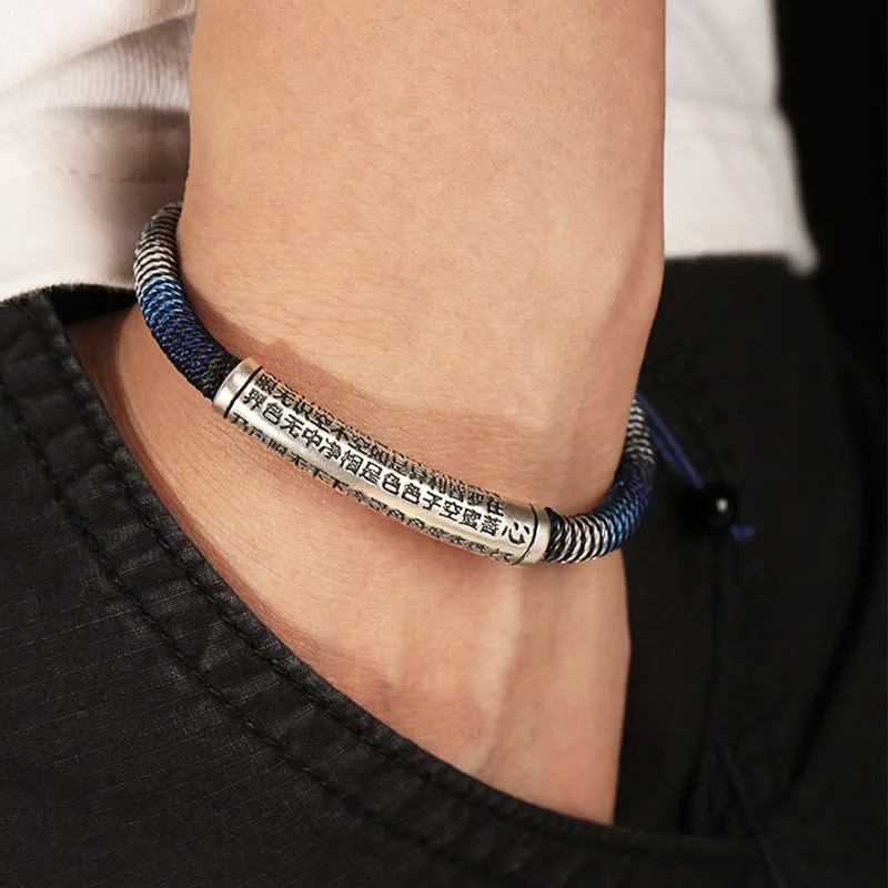 Mythstone 999 Sterling Silver Heart Sutra Calm Handmade Braided Bracelet - Image 9