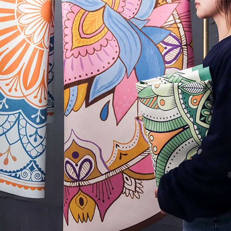 Mythstone Tibetan Lotus Mandala Enlightenment Foldable Natural Rubber Yoga Mat Decoration - Image 14