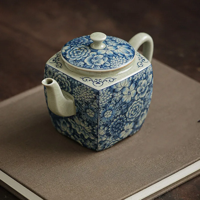 Mythstone Blue and White Porcelain Chinese Gongfu Tea Ceramic Kung Fu Teapot Cup Tea Filter Canister - Image 2