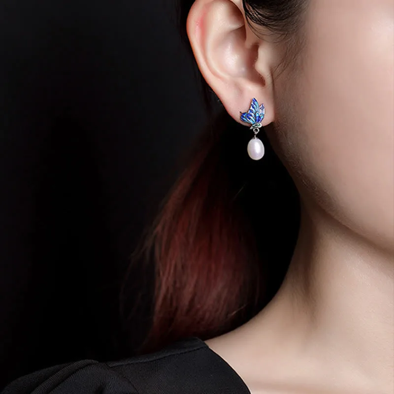 Mythstone 925 Sterling Silver Pearl Butterfly Healing Necklace Pendant Earrings Ring - Image 10