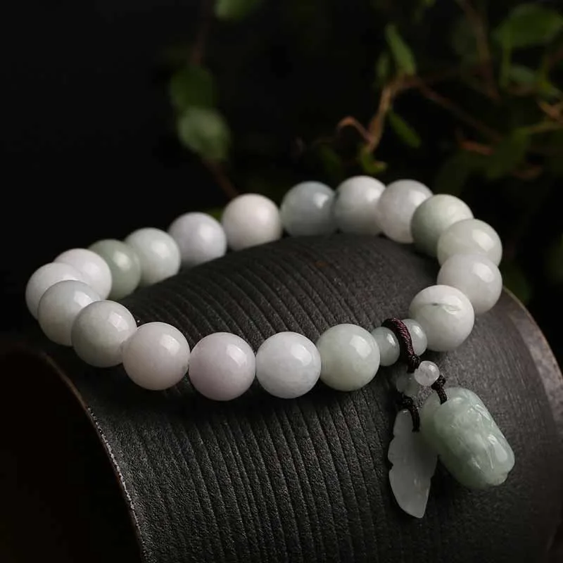 Mythstone Natural Jade Pi Xiu Buddha Gourd Apple Success Bracelet - Image 4