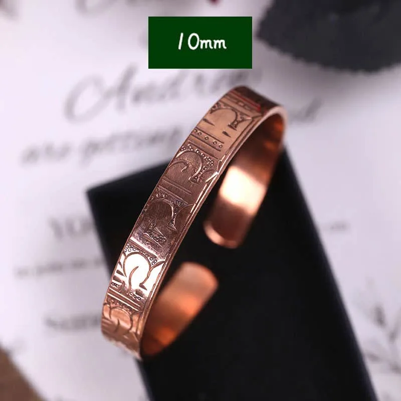 Mythstone Vintage Pattern Luck Balance Copper Cuff Bracelet Bangle - Image 11