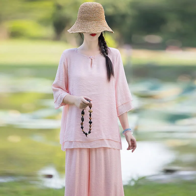 Tai Chi Meditation Prayer Zen Spiritual Morning Practice Clothing Women's Set - Image 19