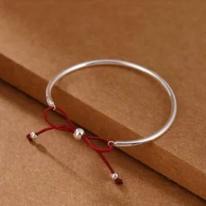 Mythstones 925 Sterling Silver Red String Healing Knot Bracelet