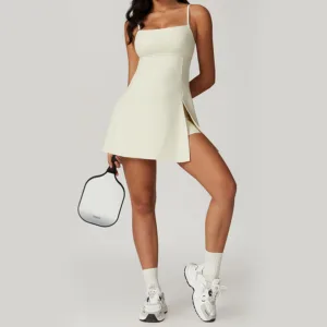 Mythstone Solid Backless Tennis Yoga Women Sports Dress