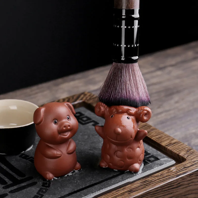 Mythstone Chinese Zodiac Purple Clay Wealth Ceramic Tea Pet Home Figurine Decoration - Image 18