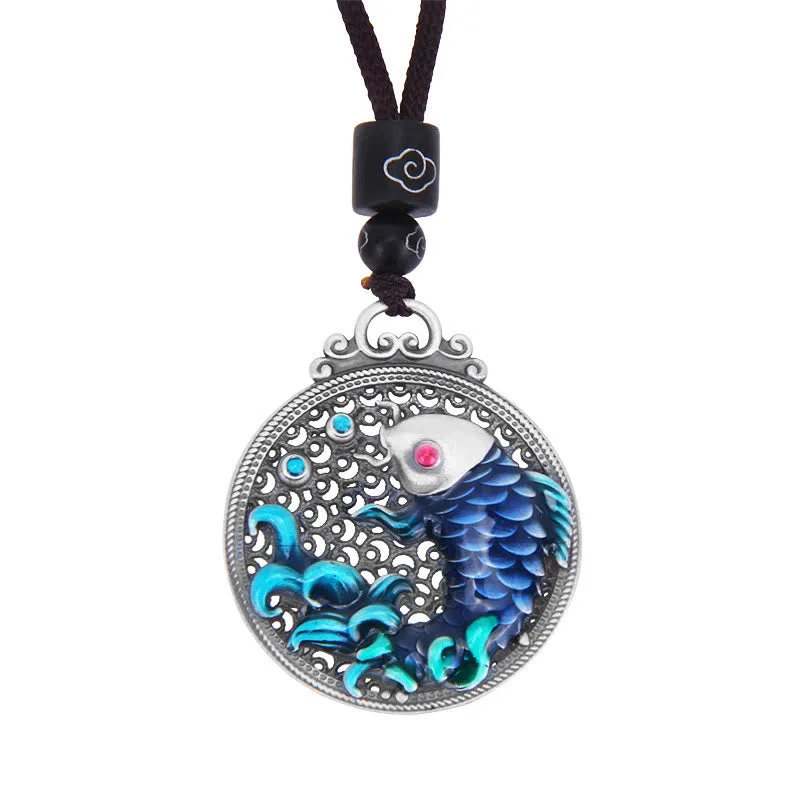 Mythstone - 999 Sterling Silver Luck Koi Fish Success Prosperity Necklace Pendant - Image 6