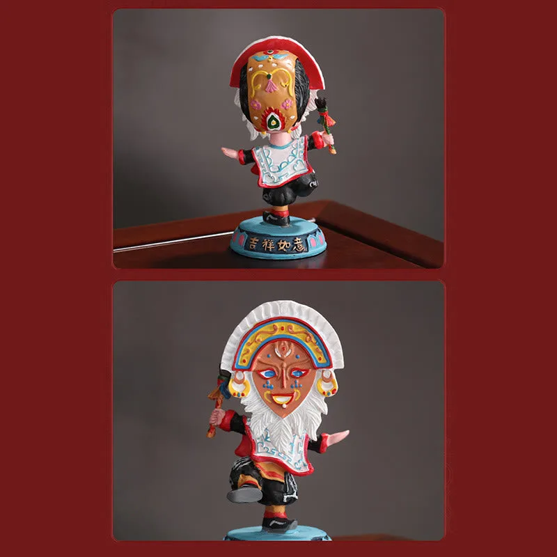 Mythstone Tibetan Opera Face Mask Puppet Home Office Car Decoration Ornament - Image 18