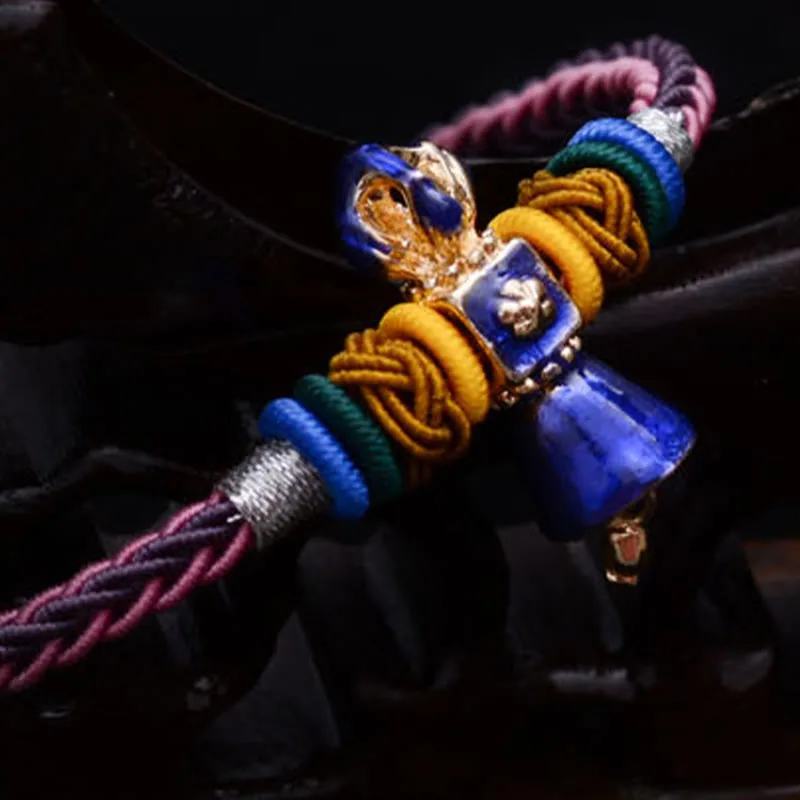 Mythstone Tibetan Handmade Dorje Vajra Strength Eight Threads String Bracelet - Image 9