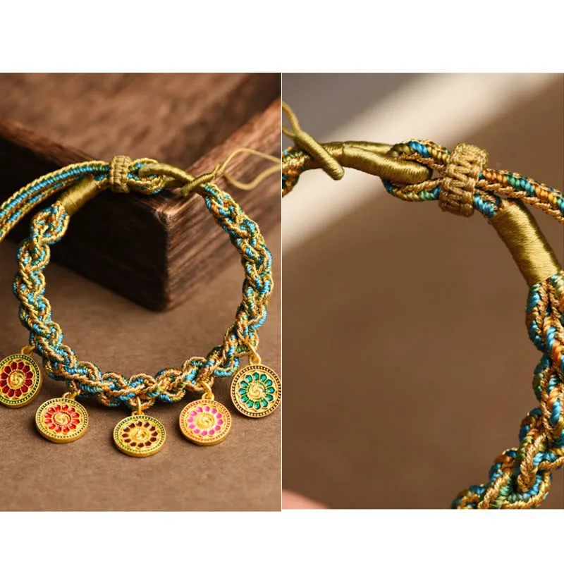 Mythstone Tibetan Five God Of Wealth Luck Handcrafted Braid String Bracelet - Image 7