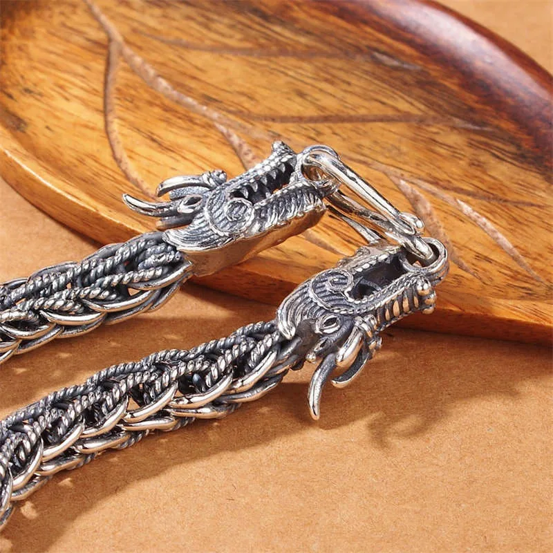 Mythstone 925 Sterling Silver Dragon Success Strength Bracelet Bangle - Image 5