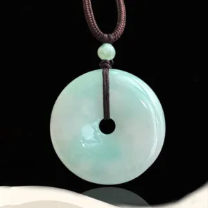 Mythstone Round Jade String Luck Necklace Pendant