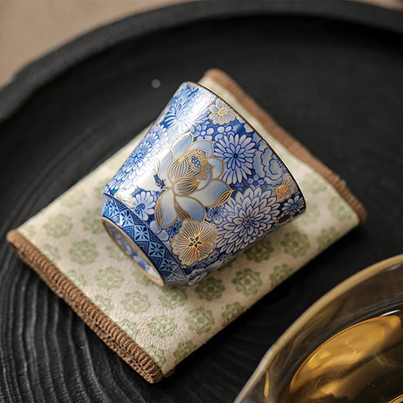 Mythstone Lotus Chrysanthemum Plum Blossom Flower Teacup Kung Fu Tea Cup Teapot - Image 12