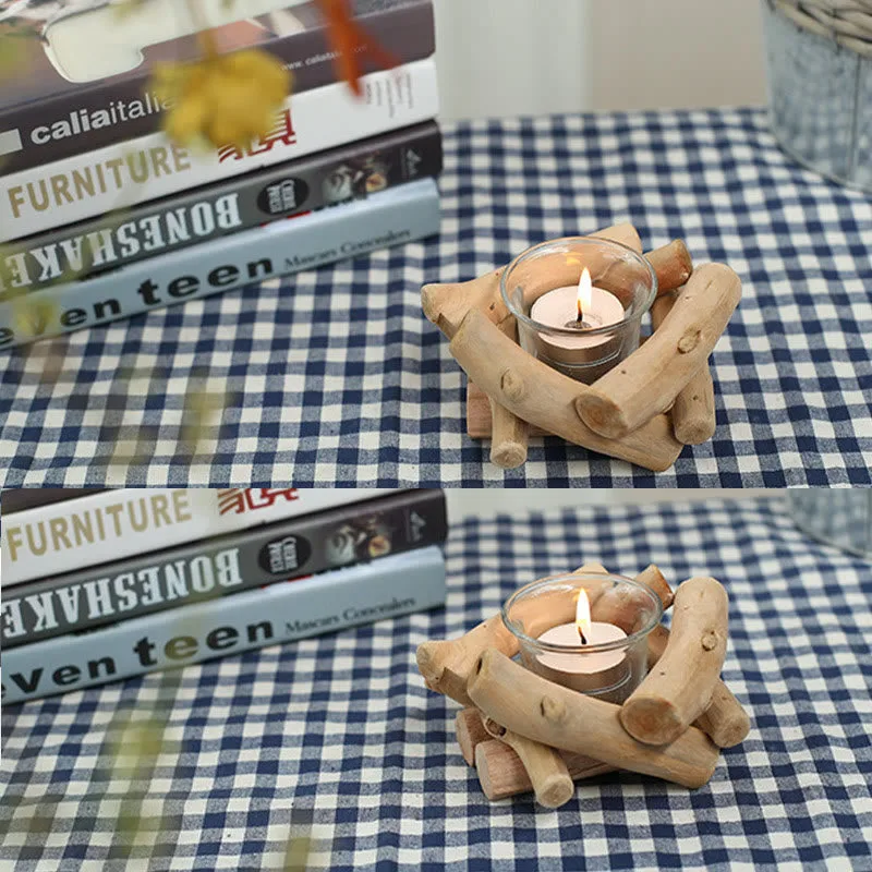 Mythstone Wood Candlestick Home Candle Holder Decoration - Image 16