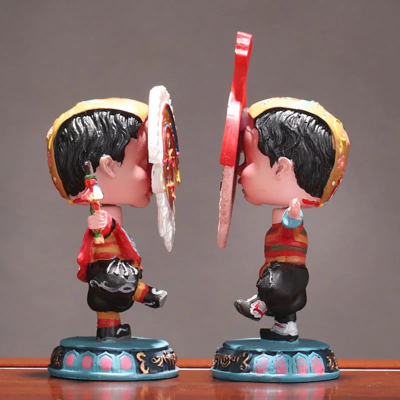 Mythstone Tibetan Opera Face Mask Puppet Home Office Car Decoration Ornament - Image 3