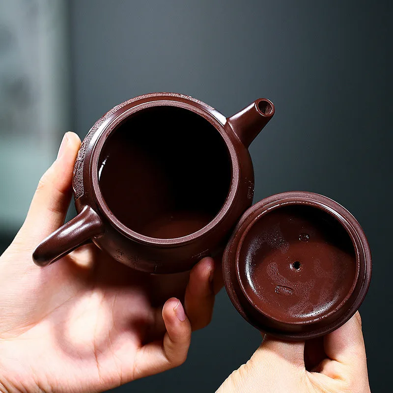 Mythstone Yixing Handmade Brown Dragon Purple Clay Kung Fu Teapot 240ml - Image 4