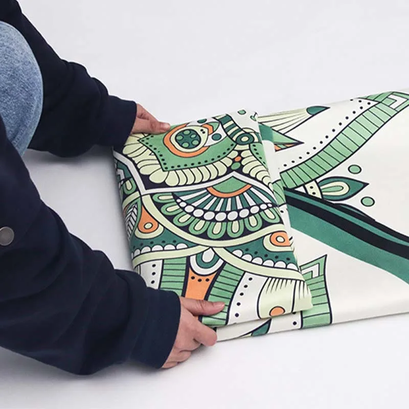 Mythstone Tibetan Lotus Mandala Enlightenment Foldable Natural Rubber Yoga Mat Decoration - Image 7