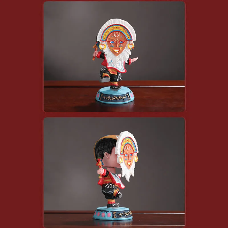 Mythstone Tibetan Opera Face Mask Puppet Home Office Car Decoration Ornament - Image 17
