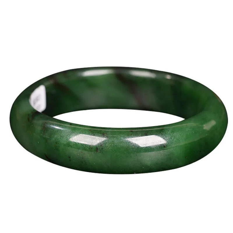 Mythstone Natural Hetian Cyan Jade Happiness Success Bracelet Bangle - Image 12