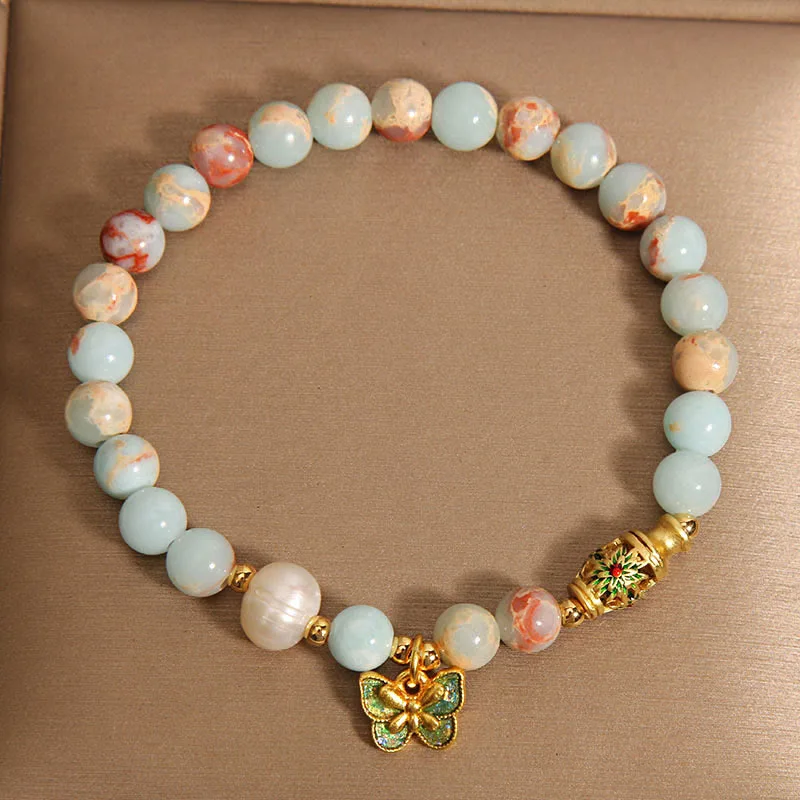 Mythstone Shoushan Stone Pearl Butterfly Wealth Bracelet - Image 6