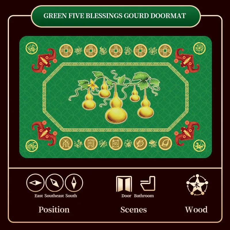 Mythstone - Five Elements Lucky Crane Gourd Kirin Dragon Axe Nine Koi Fish Non-slip Foot Pad Doormat - Image 11