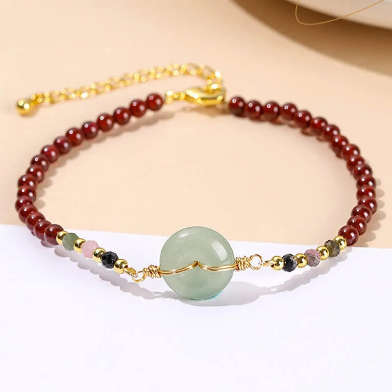 Mythstone Natural Garnet Peace Buckle Bead Calm Bracelet - Image 5