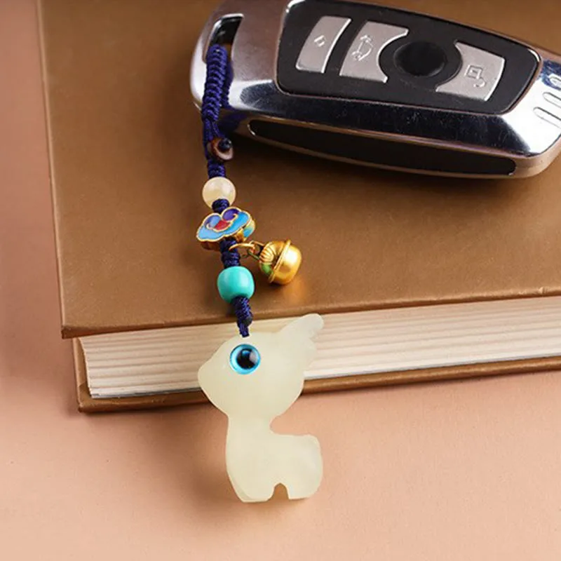 Mythstone Mini Cute Deer Glowstone Luminous Lucky Deer Energy Key Chain Phone Car Hanging Decoration - Image 3
