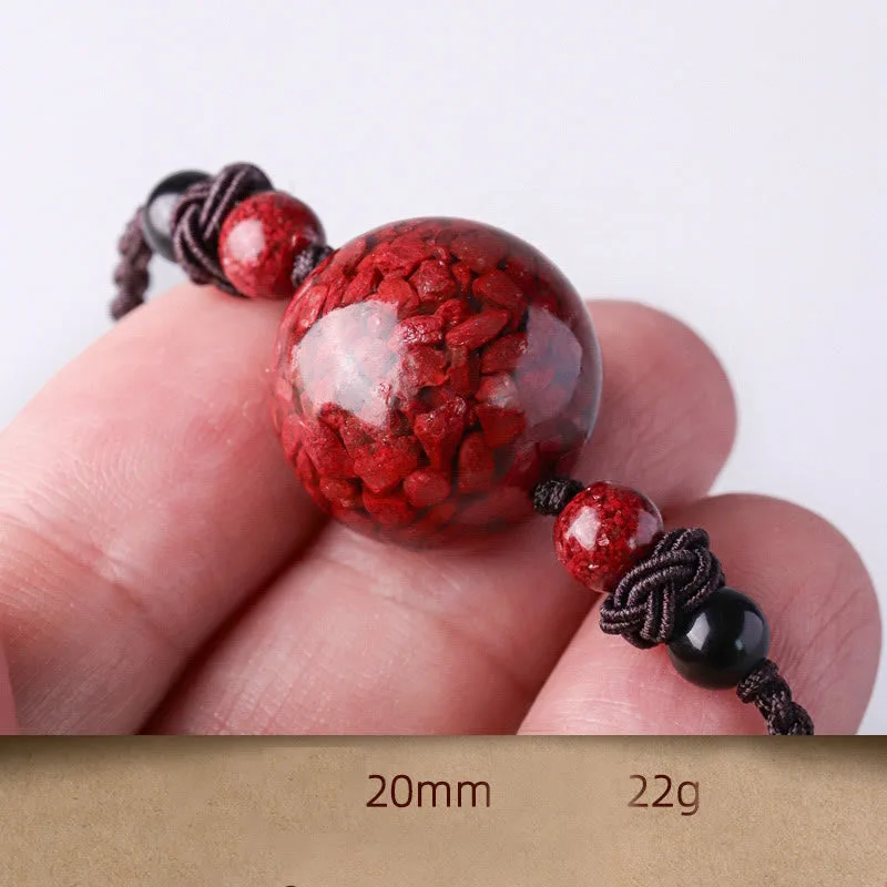 Mythstone Natural Cinnabar Stones Bead Blessing Necklace Pendant - Image 11