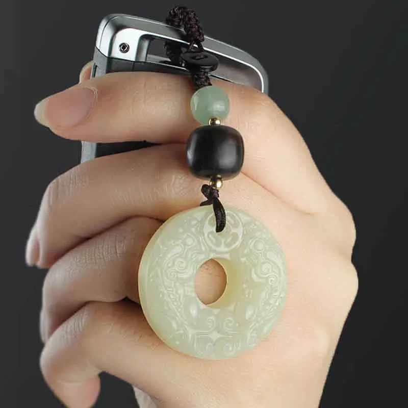 Mythstone PiXiu Jade Peace Buckle Abundance Wealth Key Chain - Image 2