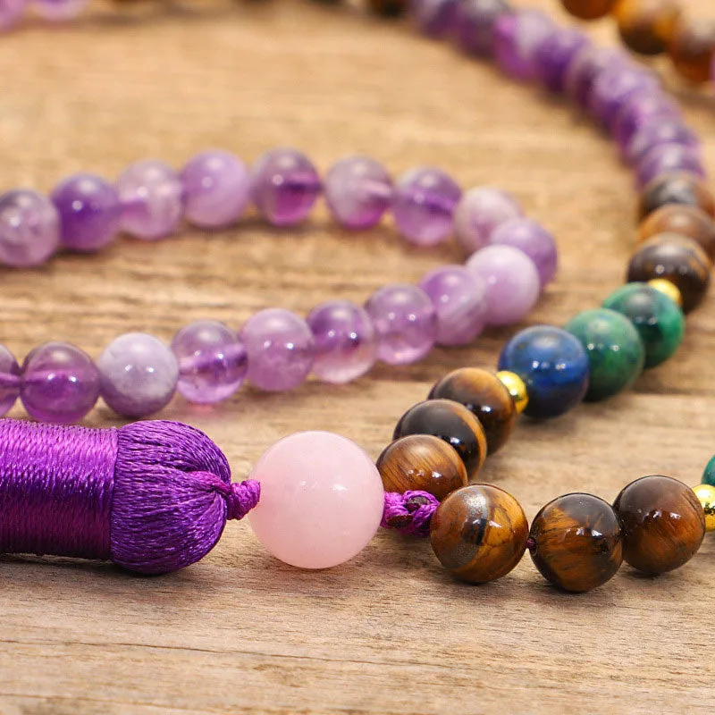 Mythstone Tibetan Amethyst Purify Bracelet Mala Set - Image 9