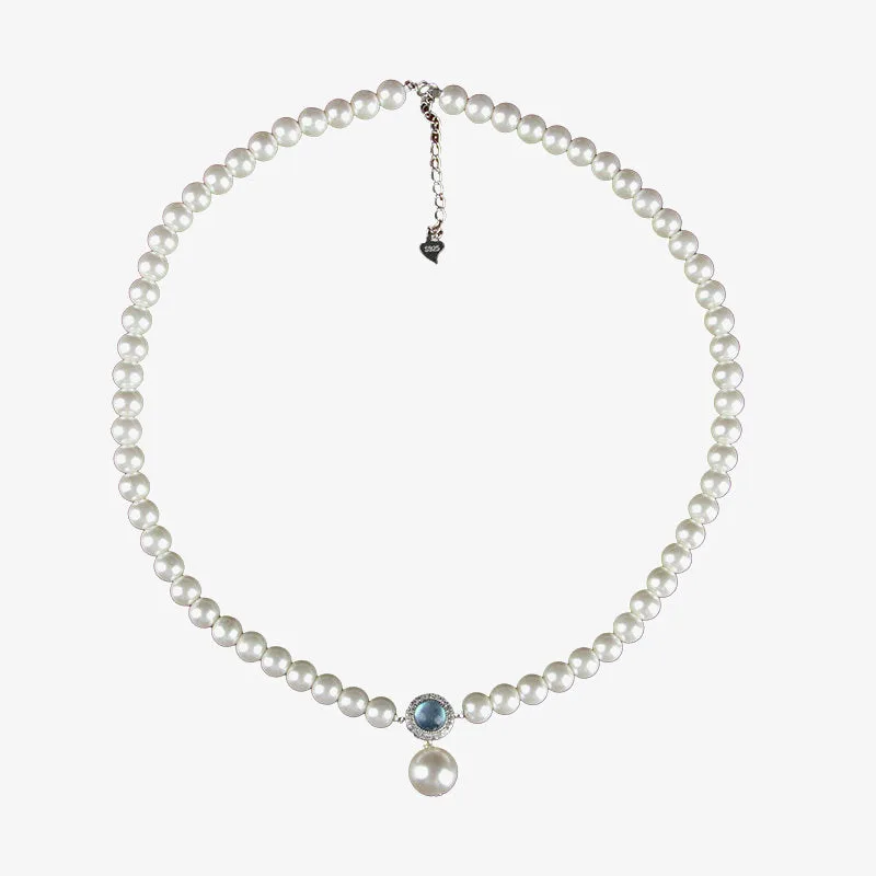 Mythstone Natural Pearl Chalcedony Bead Healing Necklace Pendant - Image 4