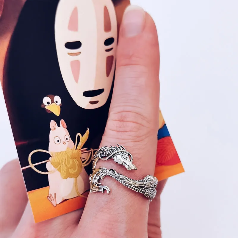 Mythstone Vintage Dragon Pattern Protection Ring - Image 6