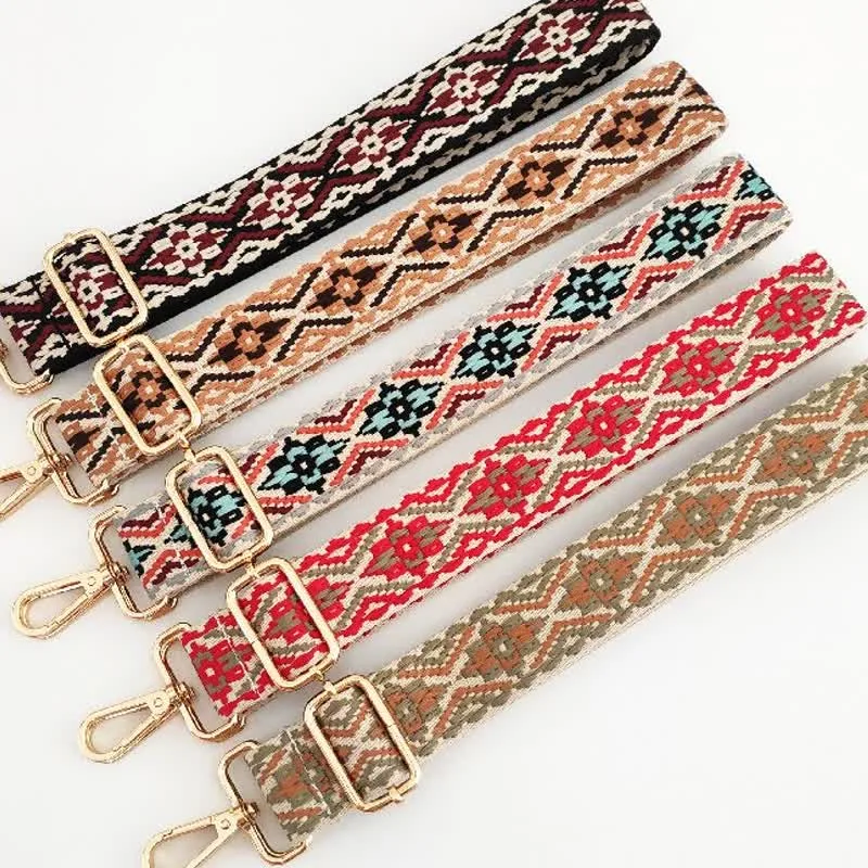 Mythstone Multicolor Embroidered Shoulder Bag Straps