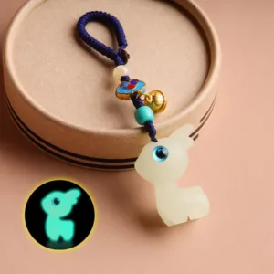 Mythstone Mini Cute Deer Glowstone Luminous Lucky Deer Energy Key Chain Phone Car Hanging Decoration